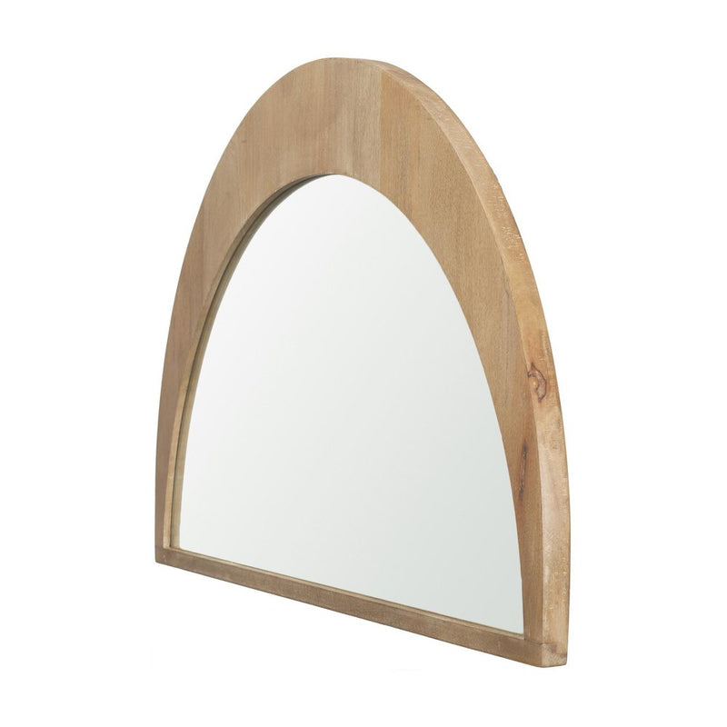 21" X 36" Light Brown Solid Wood Arch Framed Accent Mirror