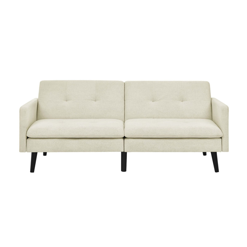 Easy Convert Futon Sofa With Tufted Back And Seat