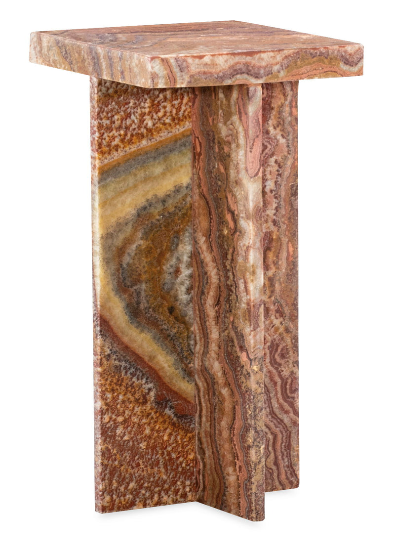 Melange - Denys Spot Table - Red / Light Brown