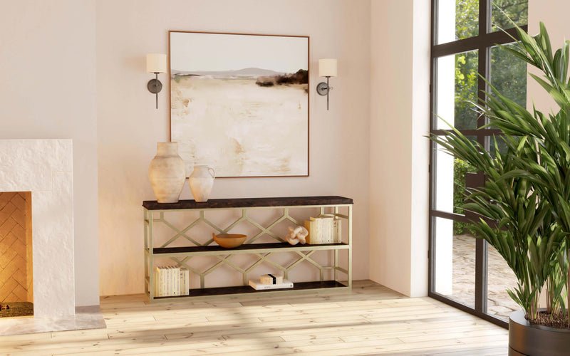 Melange - Giles Console Table - Dark Brown