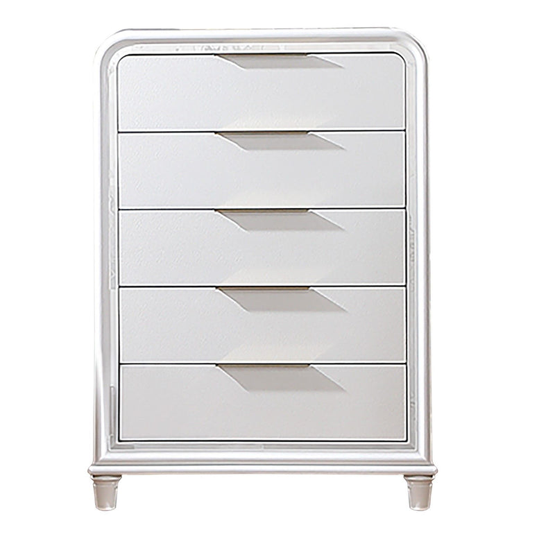 Bedroom Chest With 5 Drawers Storage Furniture - White