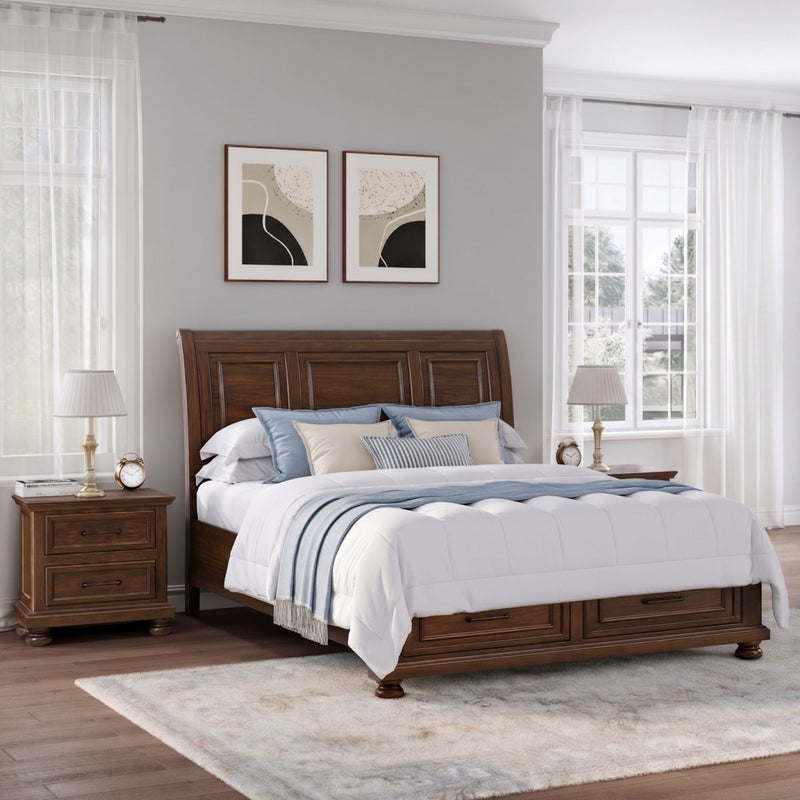 2 Drawer Nightstand With USB Charging Station