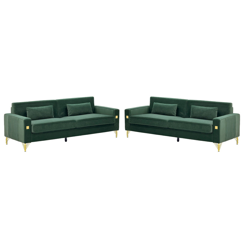 2 Pieces Sofa Sofa Set With Removable Cushions For Home Apartment