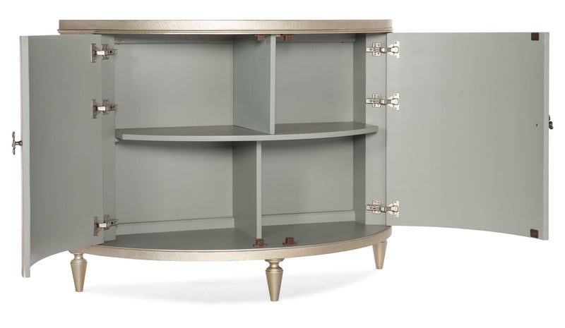 Melange - Marguerite 2-Door Demilune Chest - Pearl Silver