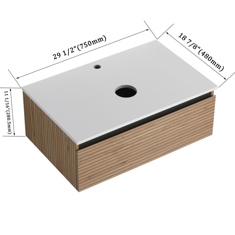 Wall Mounted Bathroom Vanity & 1 Soft Close Drawer (Excluding Sink)