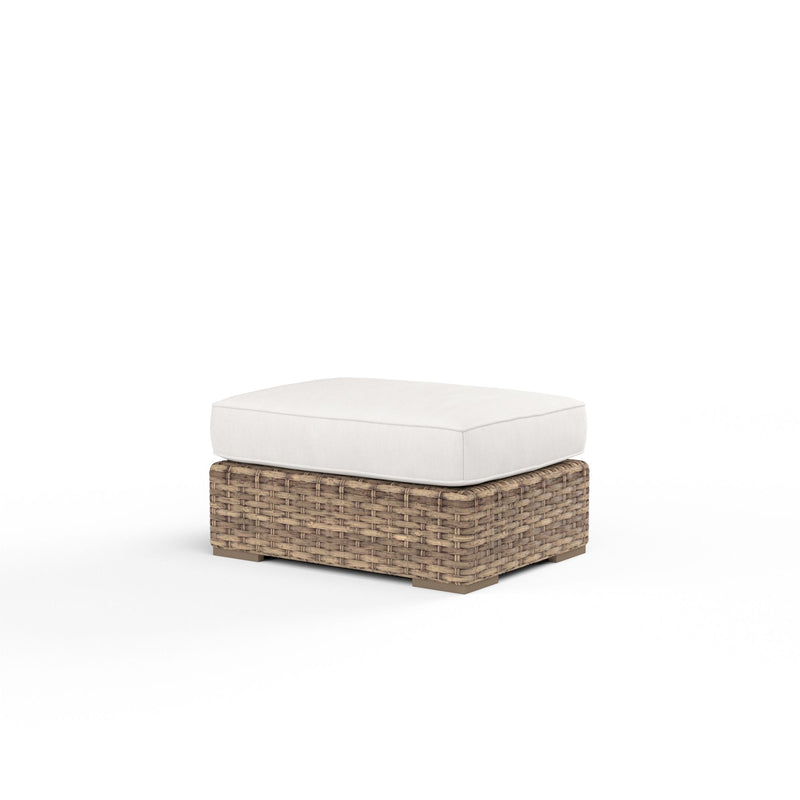 Havana - Ottoman, With Self Welt - Canvas Flax / Dark Brown