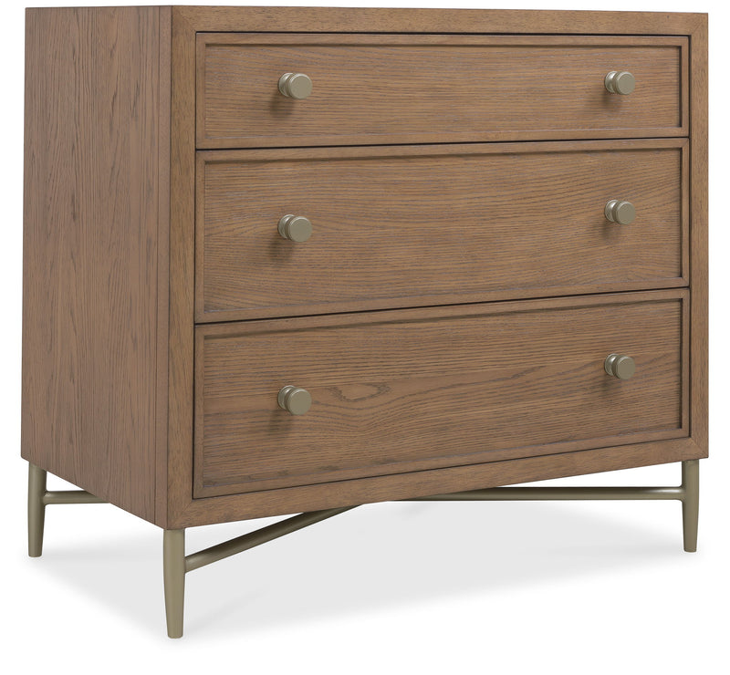 Sonnet - Three-Drawer Nightstand - Dark Gray / Light Brown