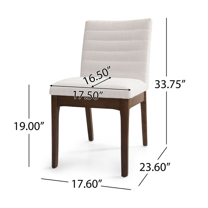 Upholstered Dining Chairs With Rubber Legs (Set of 2)