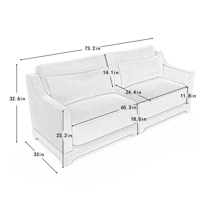 Elegant Sofa With Ergonomic Design And Lumbar Pillows