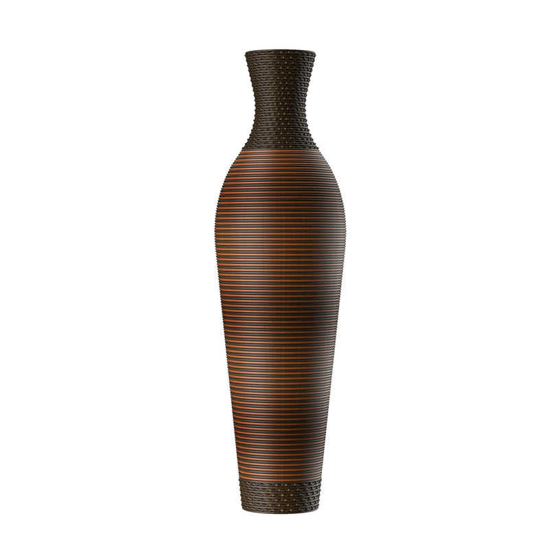 Tall Standing Designer Floor Vases With Elegant 2 Tone Finishes Ideal For Decorating Living Rooms, Bedrooms, Entryways Perfect For Decorating Your Home - Black / Gray
