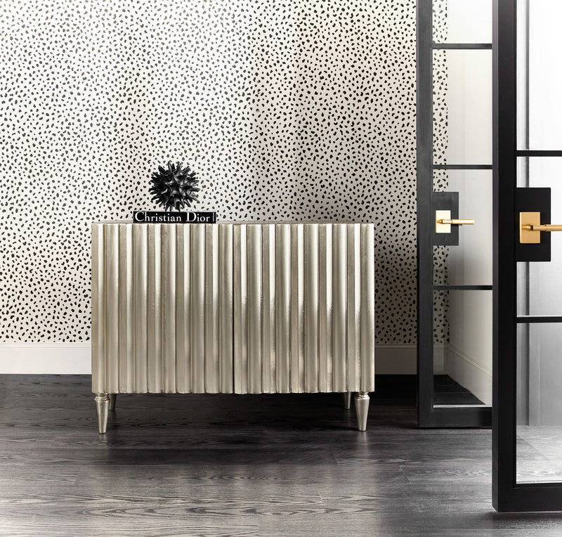 Melange - Mackenna 2-Door Chest - Pearl Silver