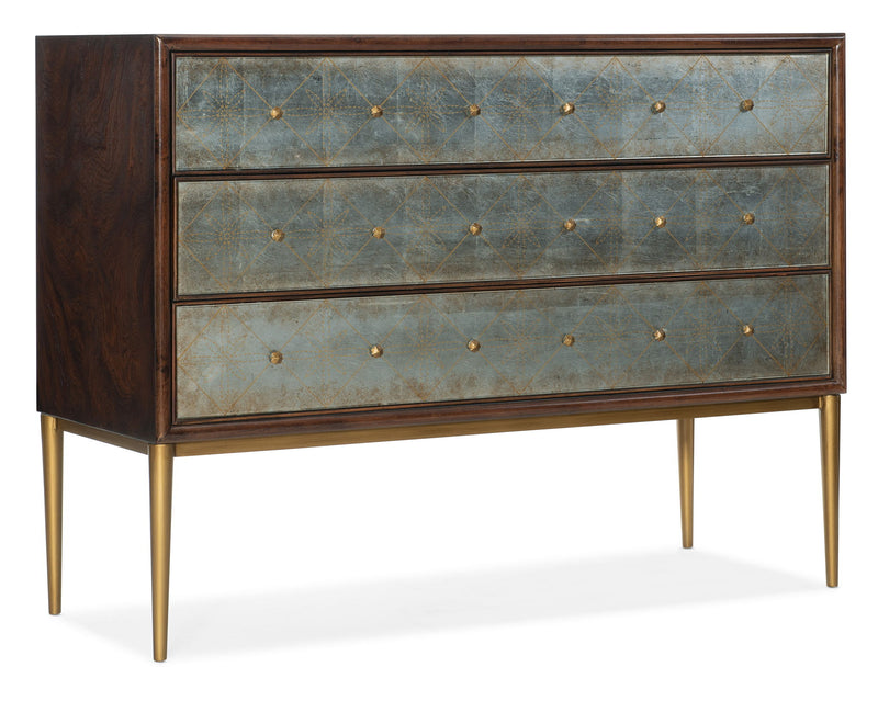 Melange - Estrella 3-Drawer Chest - Dark Brown / Gray