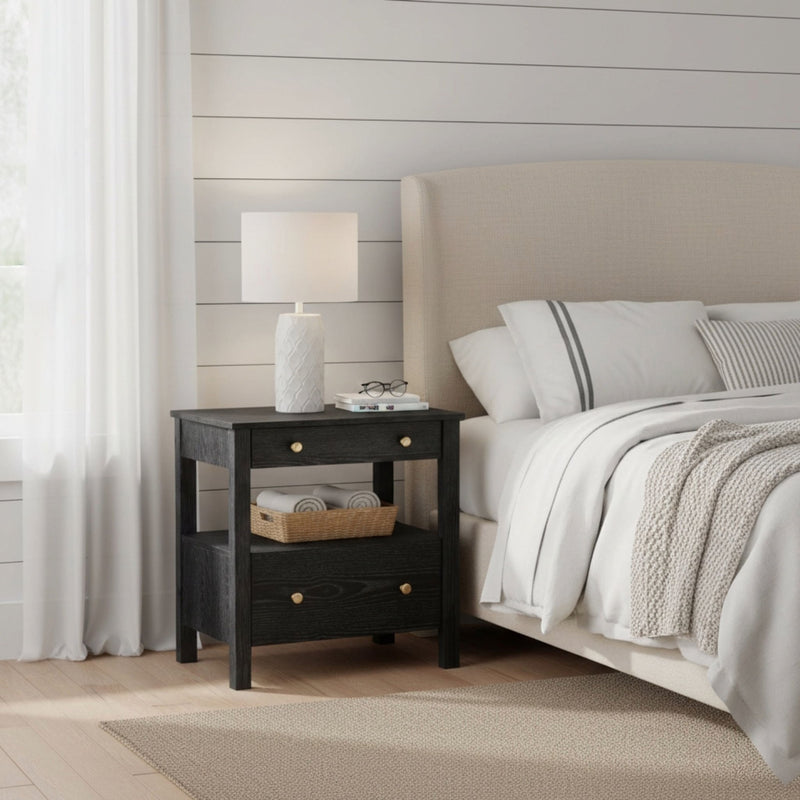 Danielle - 2 Drawer Nightstand - Black