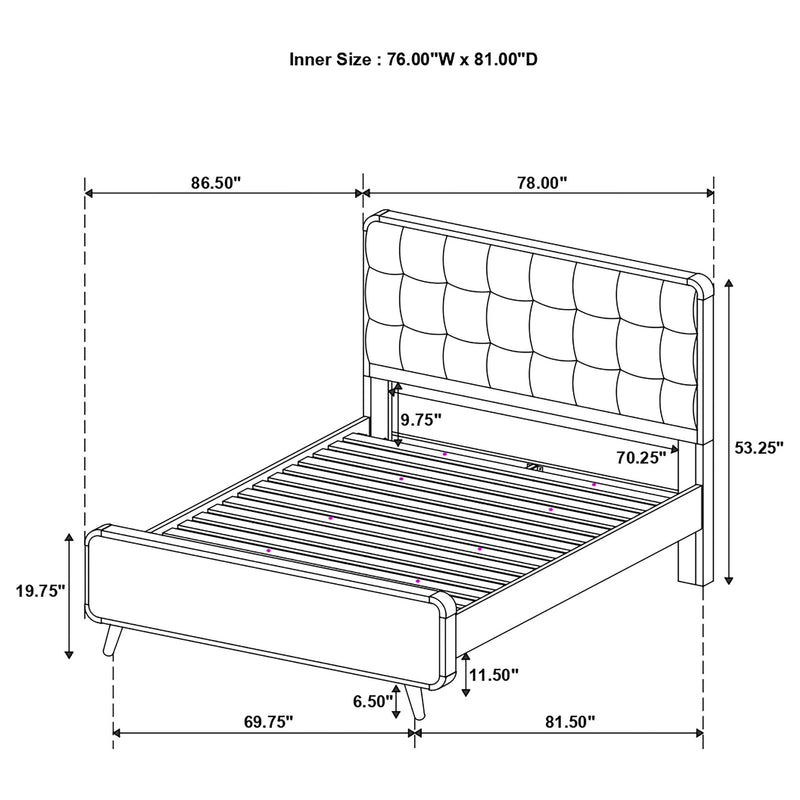 Carson Carrington - Platform Bed With Tufted Upholstery