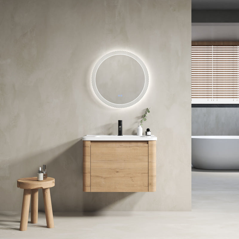 Wall Mounted Bathroom Vanity With Sink & 1 Soft Close Door