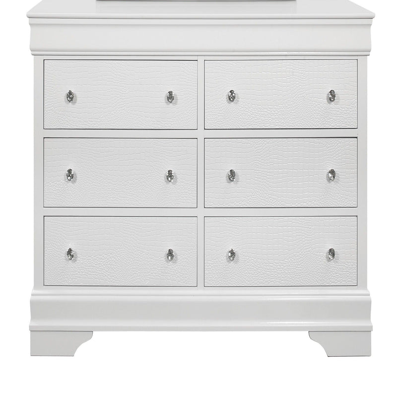 Shaker - 5 Pieces Bedroom Set With Crystal Inspired Tufted Headboard And LED Lighting