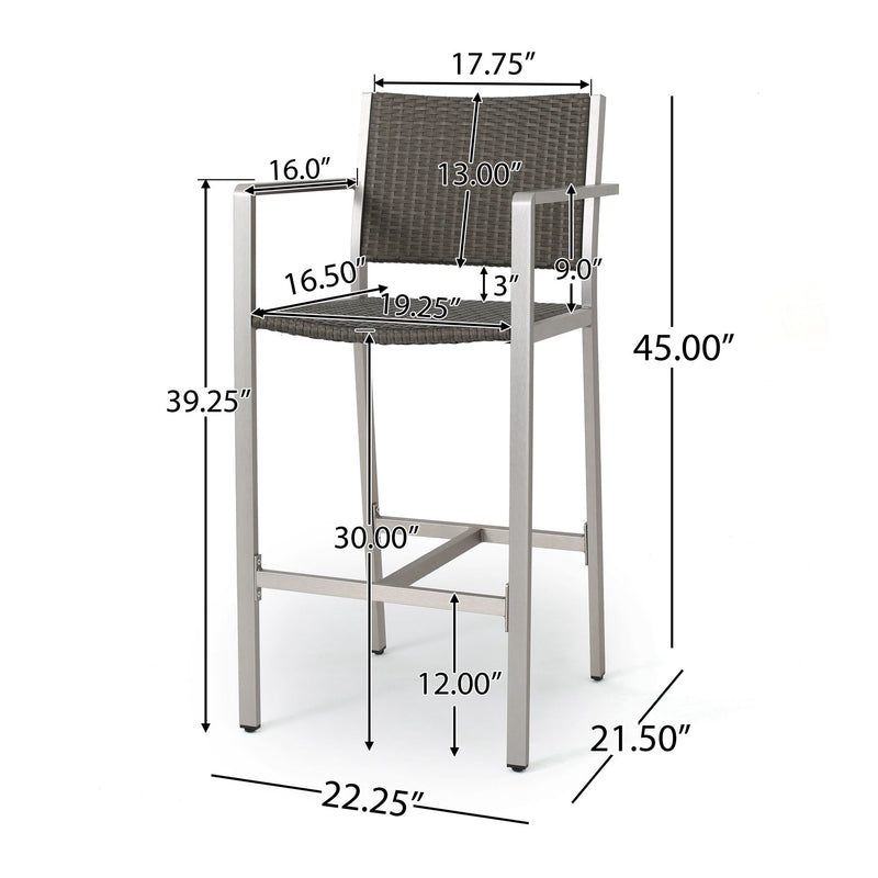 Outdoor Rust Proof Aluminum Barstools (Set of 2)