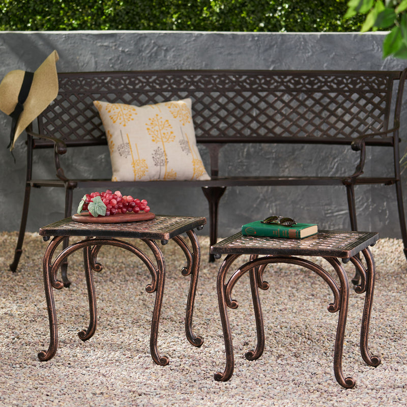 Laughlin - Traditional Style Cast End Table Set - Antique Espresso