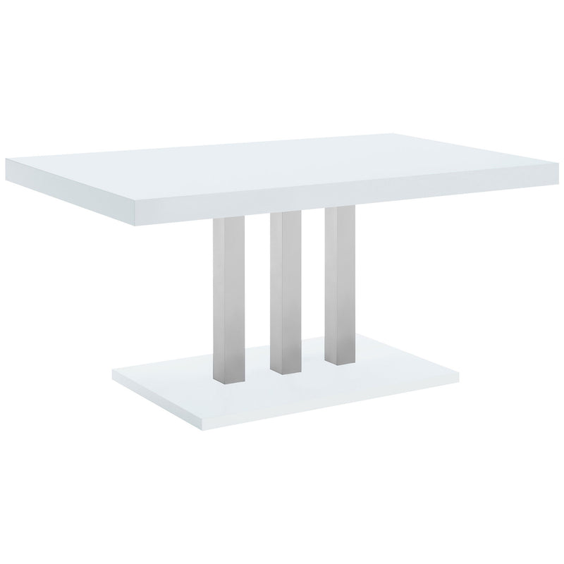Creston - 5 Piece Dining Set With Upholstered Chairs - Gloss White