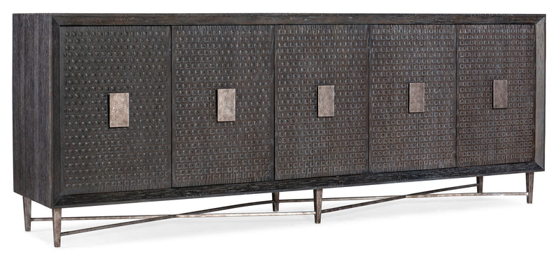Melange - Keenan 5-Door Credenza - Dark Brown / Dark Gray