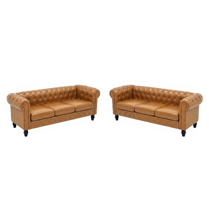 2 Piece Sofa Set With Rolled Armrests