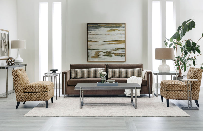Chapman - Mixed Media Rectangle Cocktail Table - Pearl Silver / Dark Gray