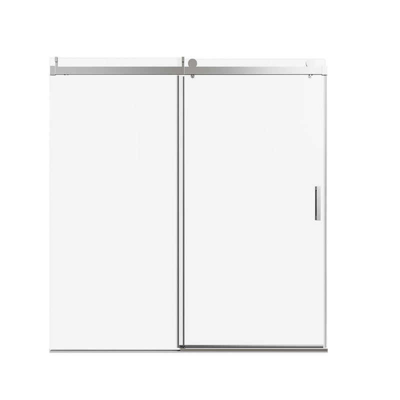 Frameless Sliding Shower Door With Soft- Close, 3 / 8" Tempered Glass