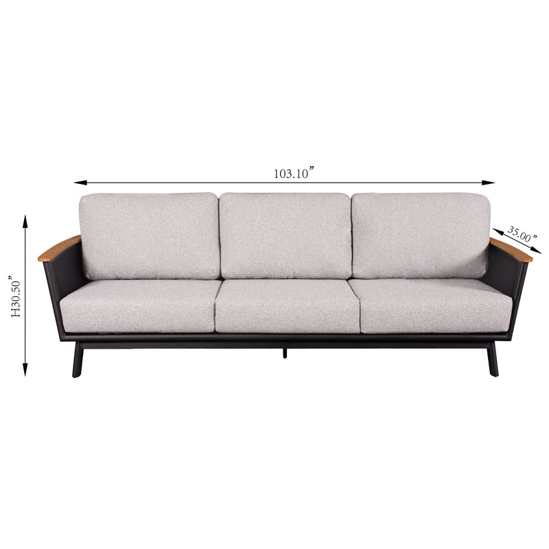 Sofa Set With Armrests - Black / Black Multi