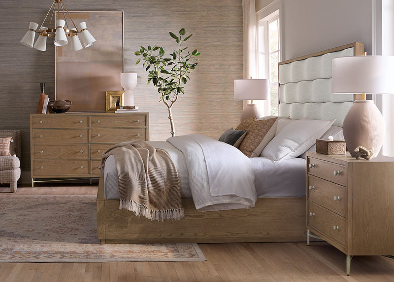 Sonnet - Three-Drawer Nightstand - Dark Gray / Light Brown