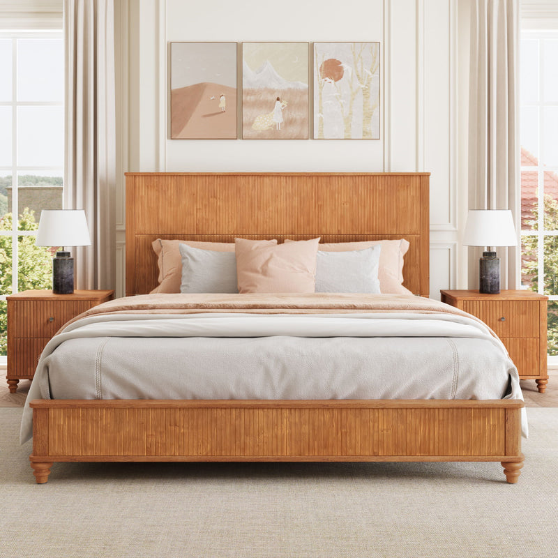 Platform Bed Frame With Tall Headboard