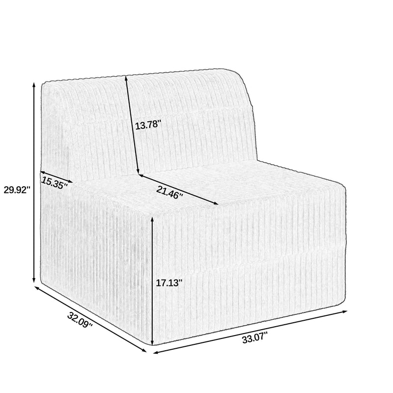 Modern Minimalist Sleeper Sofa, Compressed Sectional Single Seat