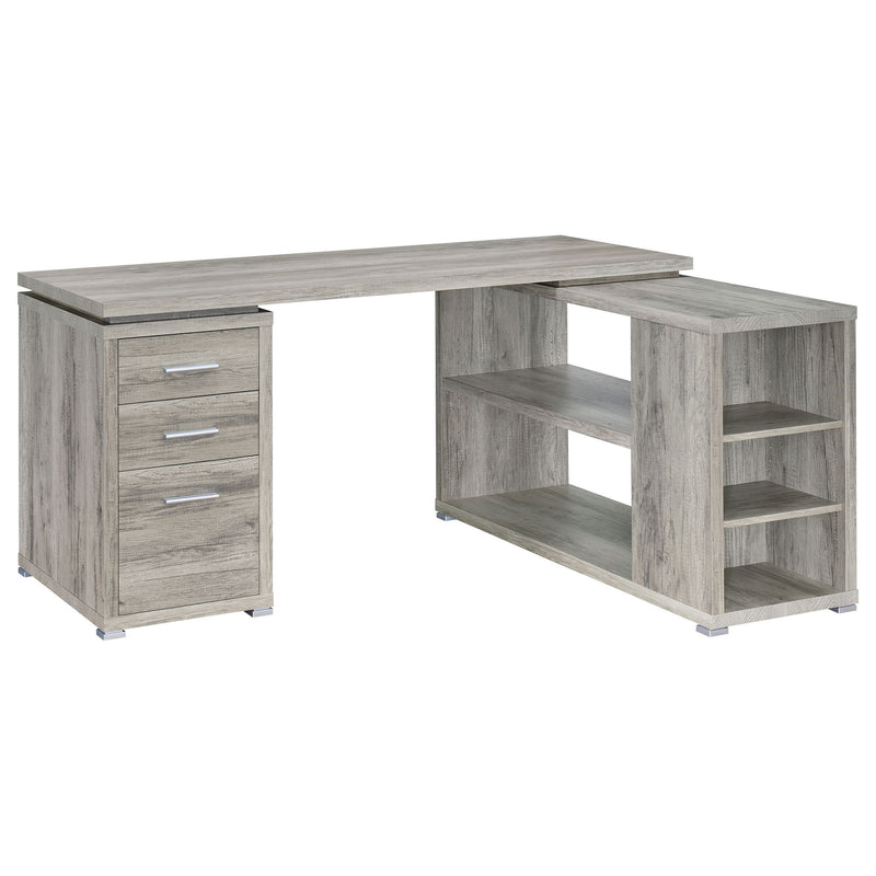 Tona - L-Shape Computer Desk With 3 Drawers And 5 Shelves