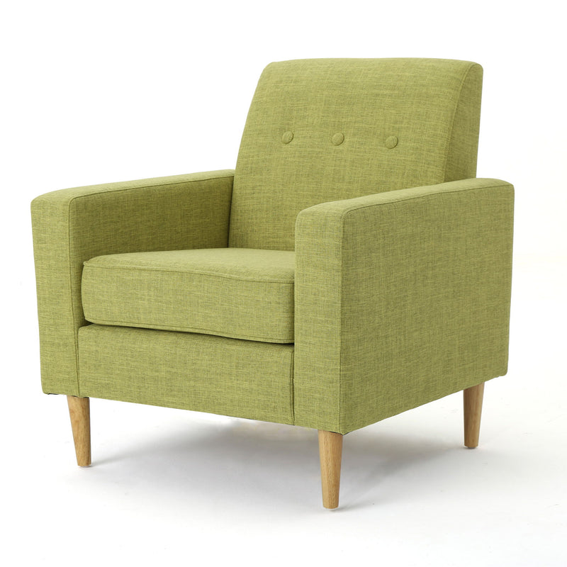Nebulize - Upholstered Fabric Club Chair With Button Tufted And Square Off Arm And Back