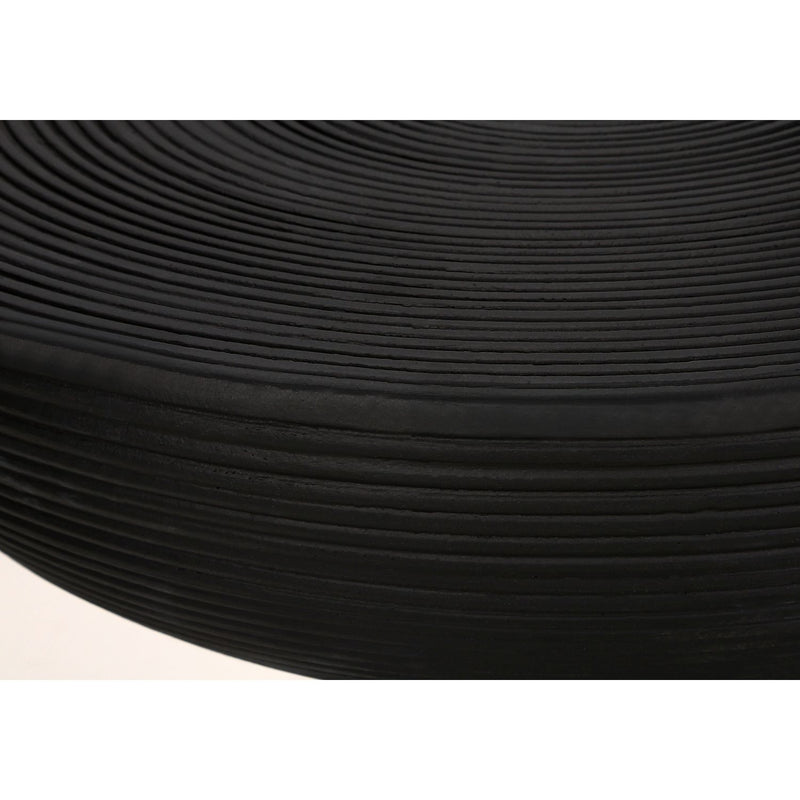 Round Accent Table, Indoor Outdoor - Black