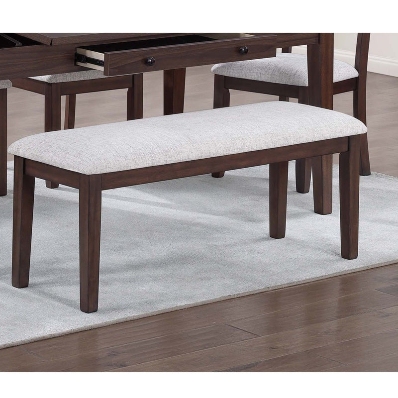 Cushion Padded Seat Dining Room Bench - Walnut