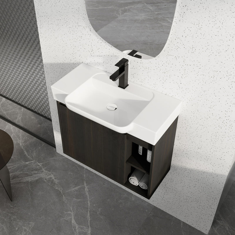 Wall Mounted Bathroom Vanity With Sink, Soft Close Door