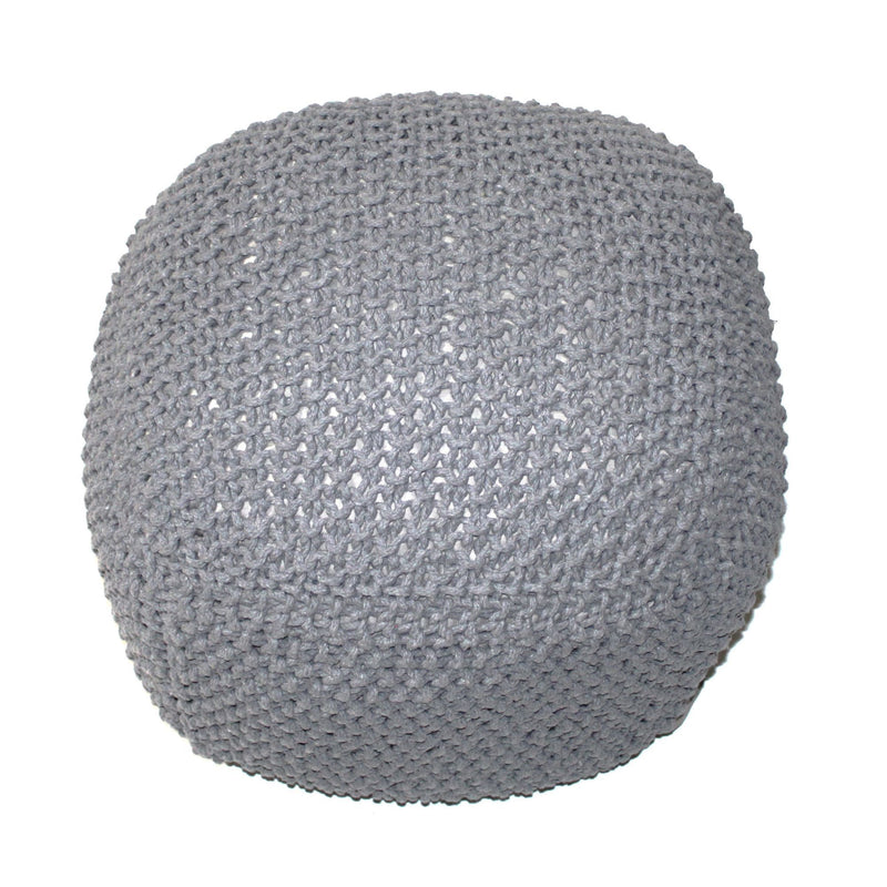 Semi Rounded Pouf, Cable Knitted, Perfect Seating