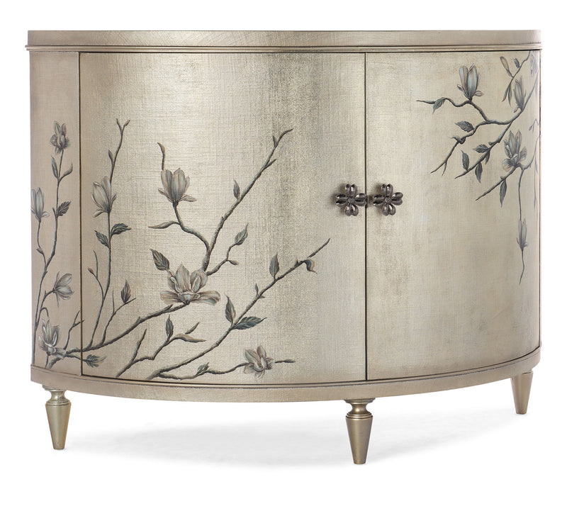 Melange - Marguerite 2-Door Demilune Chest - Pearl Silver