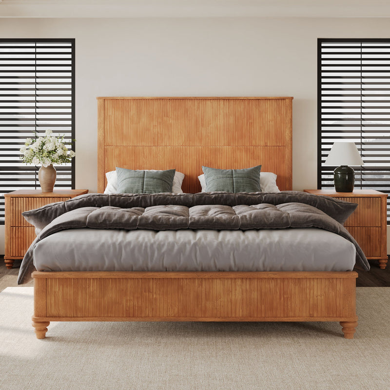 Platform Bed Frame & Tall Headboard