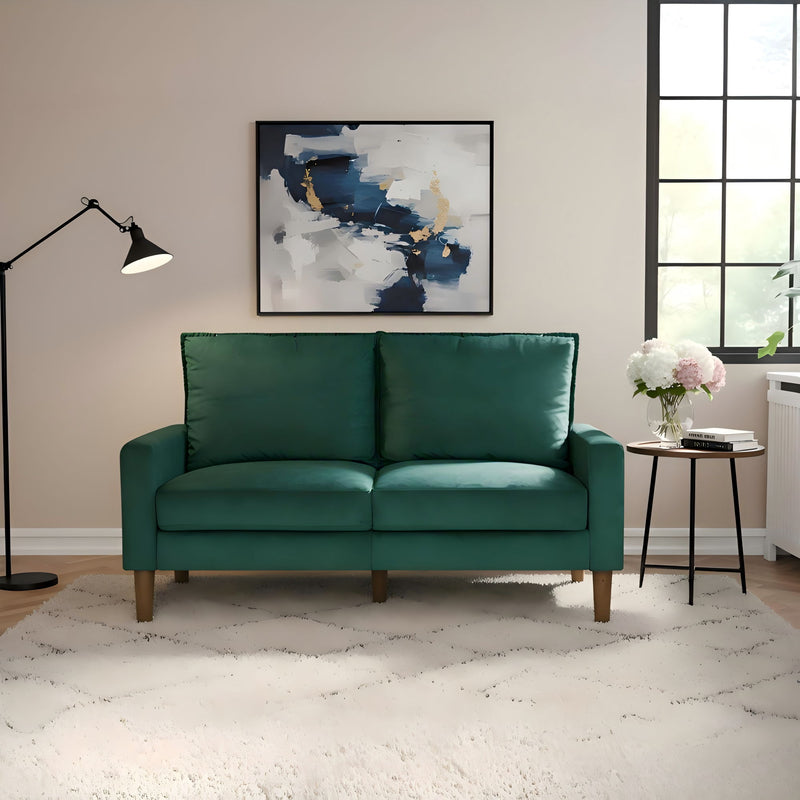 Upholstered Loveseat Sofa, 2 Seater Couch For Living Room Apartment