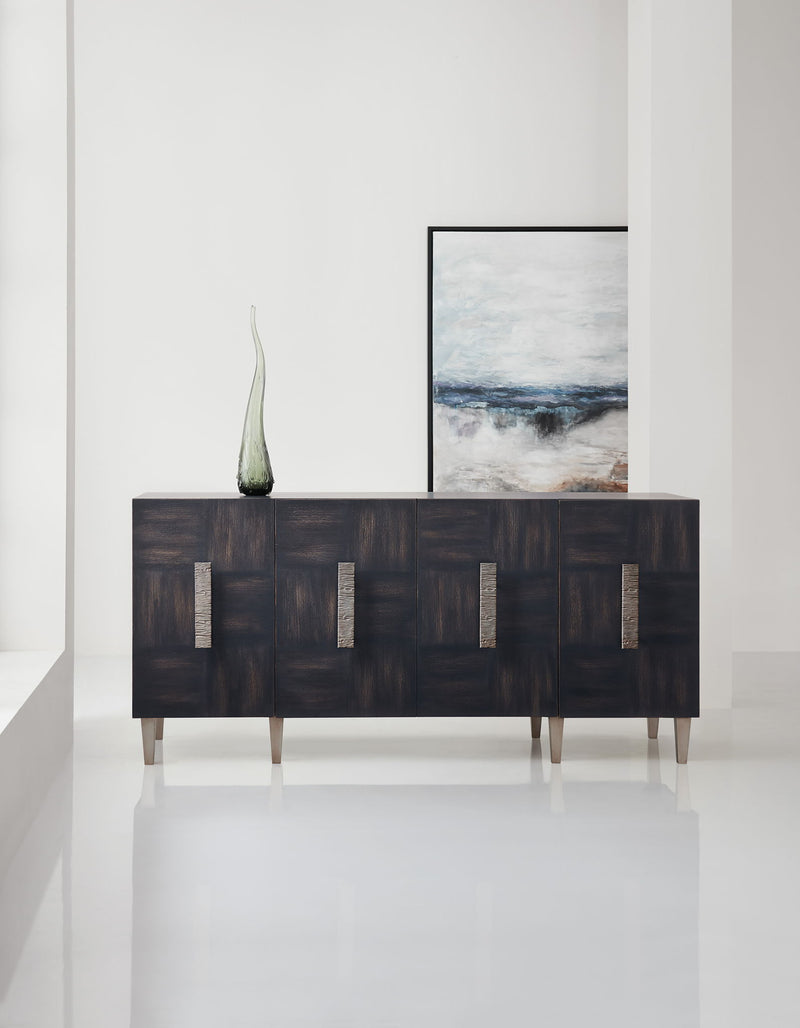 Melange - Neville Credenza - Dark Brown / Black