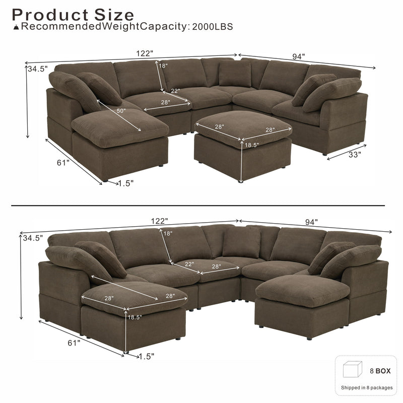 Modular Cloud Sofa, Freely Configurable Corner