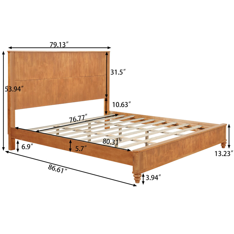 Platform Bed Frame & Tall Headboard