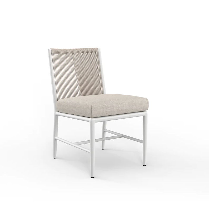 Sabbia - Armless Dining Chair, No Welt - Echo Ash / White