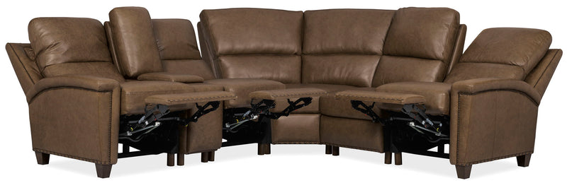 MS - Julian Six-Piece Power Reclining Sectional - Dark Brown