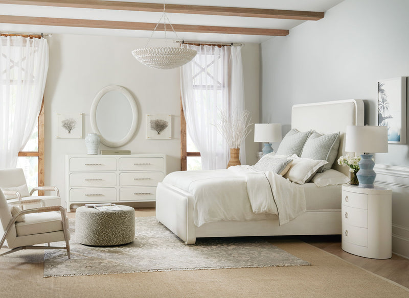 Serenity - Wavecrest Oval Nightstand - White