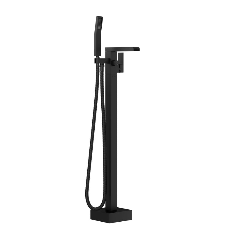 Freestanding Bathtub Faucet With Waterfall Tub Filler And Hand Shower