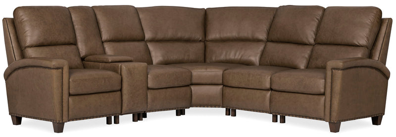 MS - Julian Six-Piece Power Reclining Sectional - Dark Brown