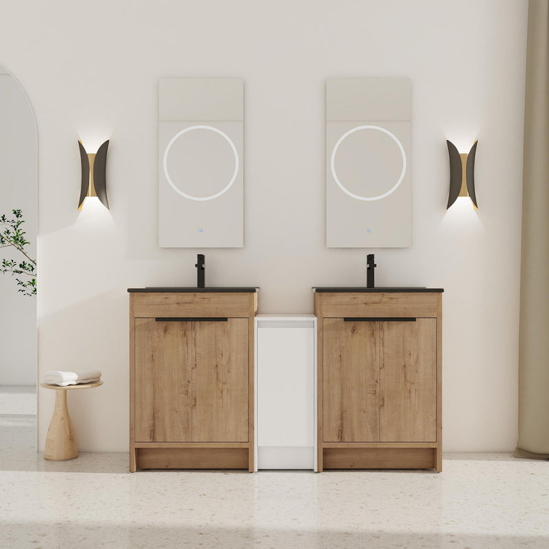 Freestanding Bathroom Vanity With Sink, Storage Cabinets, Soft Closing Doors